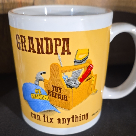 Grandpa's Fix-It White And Yellow Mug - Picture 4 of 6